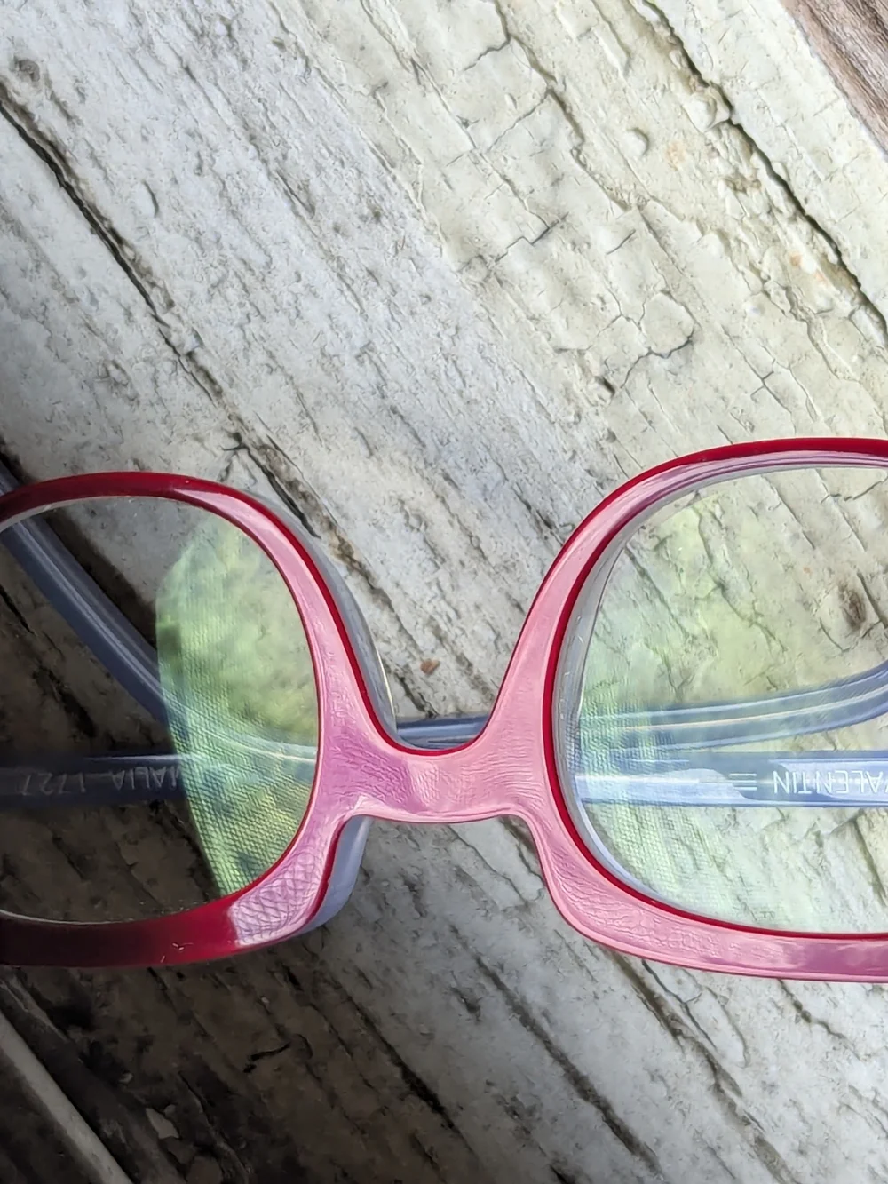 Bold Two-Tone Women’s Glasses Frame in Red and Light Blue